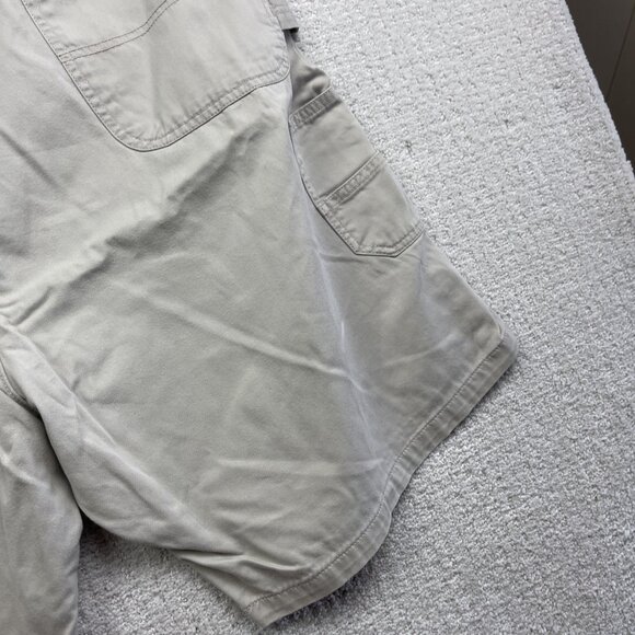 Y2K Wrangler Mens Cotton Solid Beige Cargo Tech Khaki Shorts Size 48 Skater - Picture 12 of 14